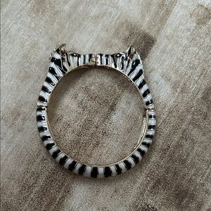 Gold Black White Zebra Bracelet
